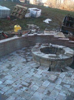 Paver Patio Walkway and Firepit
