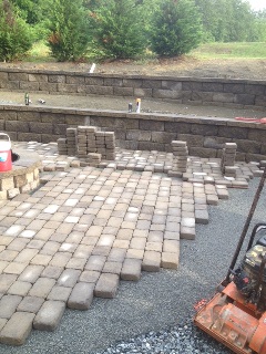 Retaining Wall, Paver Patio and Firepit